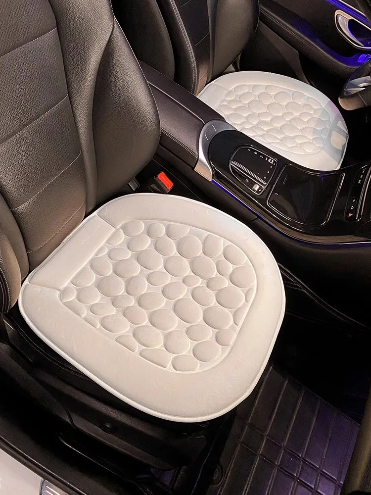 New Arrival Cartoon Cobblestone Winter Plush Protective Anti Slip Backrest Rear Car Seat Cushion Car Interior Ornaments