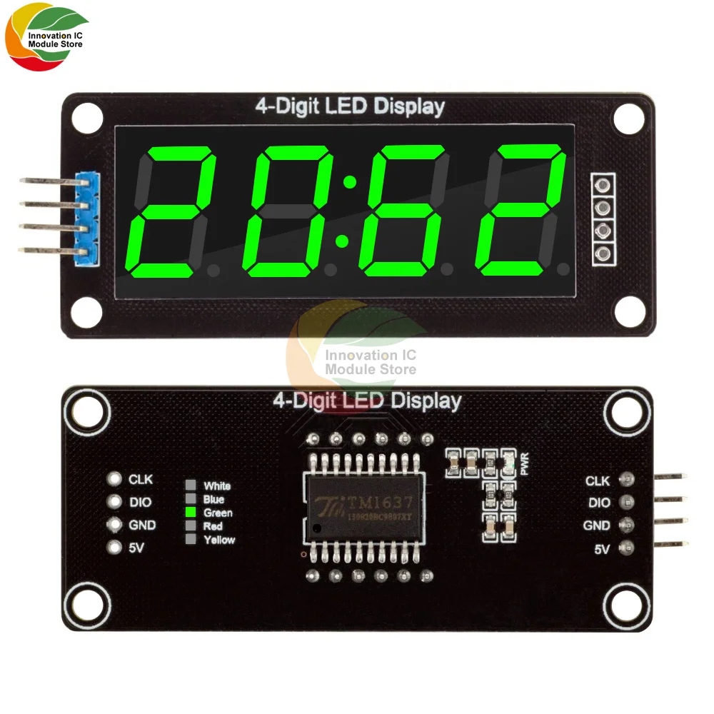 TM1637 0.56-inch Four-digit Seven-segment Digital Tube Clock Module With Adjustable Clock Point Brightness DIY Welding