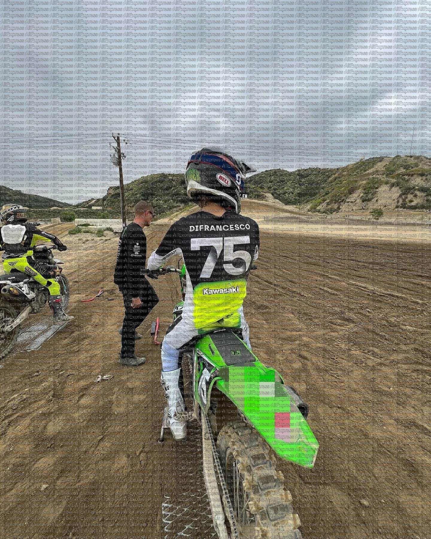 

Мужская футболка с длинным рукавом для мотокросса KAWASAKI # 48, быстросохнущее дышащее внедорожное снаряжение DIFRANCESCO для горных велосипедистов и гонщиков