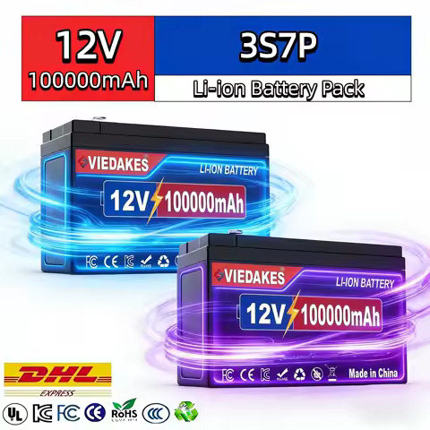 VIEDAKES Brand New 3S7P 12V 100Ah LiFePO4 18650 Battery Pack Power Bank Non-Toxic for Eco-Conscious Off-Grid Living