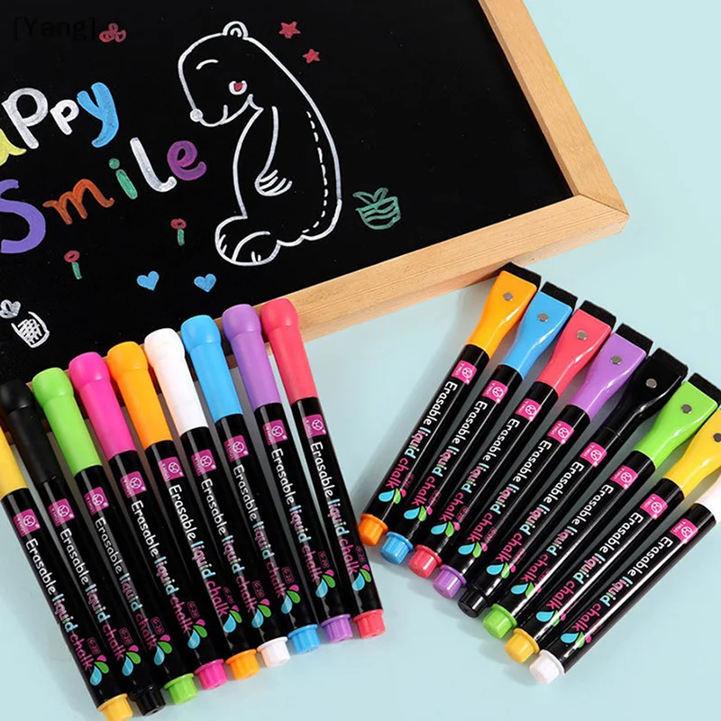 Led Light Board Pen Dust-Free Erasable Chalk Blackboard Graffiti Water-Soluble Chalk