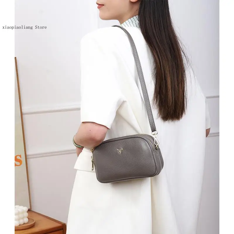 Multilayer Ladies Shoulder Bag Small Handbag Wallet Cowhide Phones Genuine Leather Women Messenger Bag