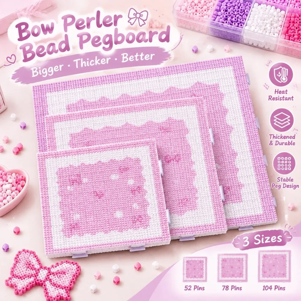New Plastic Fuse Bead Pegboard 52/78/104 Pins Reusable Hama Bead Board Extended Peg Colorful Perler Bead Board for 2.6mm Bead