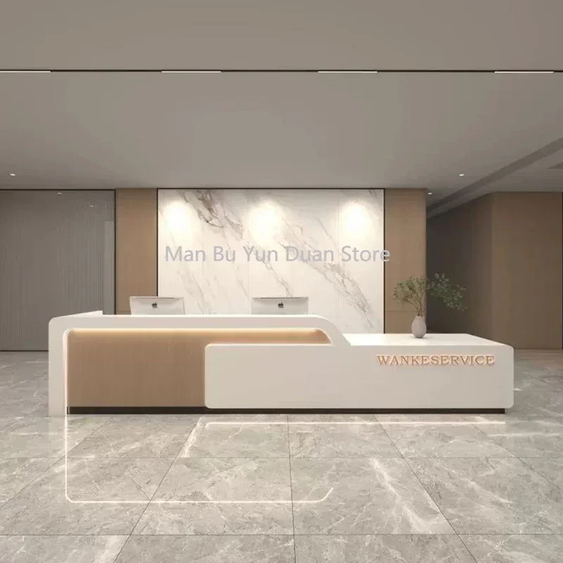 Office Luxury Reception Desks Office Desk Modern School Modern Reception Desk Cashier Aesthetic Mostrador Negocio Furniture meeting hall office sofa negotiations reception commerce boss school couches detachable modern sofa seccional luxury furniture