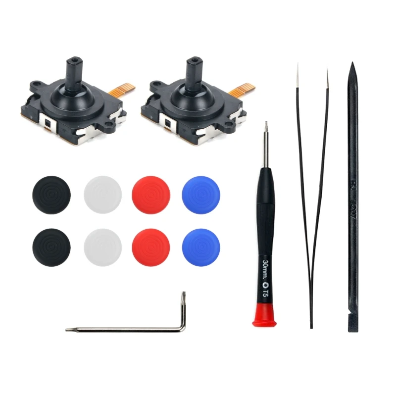 3d Analog Joystick Repair Kits for Quest 2 Handle Anti-Skid Screwdriver and Tweezers Pry Tool