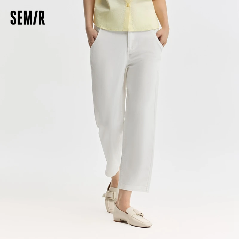 Semir Women Casual Pants High-Waisted Slimming 2024 Summer New Arrival Bottoms Female