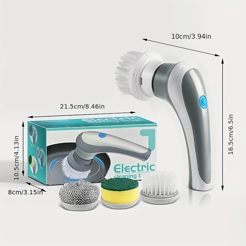 3 in 1 Rechargeable Kitchen Bathroom Window Multi-function Electric Cleaning Brush Rotating Electronic Brush Cleaner Brush