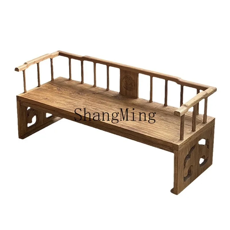 

DSA old elm bench chair leisure sofa bed solid wood antique bed furniture living room sofa