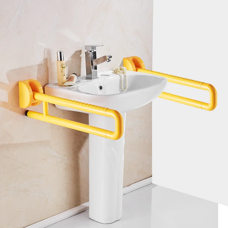 Foldable U-Shape Antibacterial Nylon Handrail Disabled Medical Grade Washbasin Support  Anti-Static Safety Fixator Bracket Hold