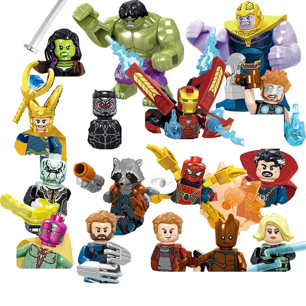 Marvel superhero building block figurine ชุดอนุภาคขนาดเล็ก DIY ประกอบตุ๊กตา Avengers series ของขวัญวันเกิดเด็ก