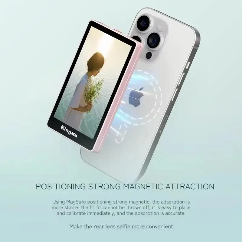 PH02-max Super Magnetic Cell Phone Selfie Monitor Screen for Cell Phones with Back Desktop Holder for Selfie Videos