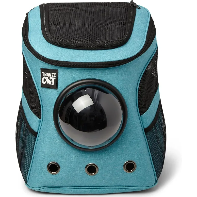 Airline Approved Cat Carrier with Space Capsule Bubble for for Small Cats, Kitten - Premium Aqua Cat Carrier Backpack