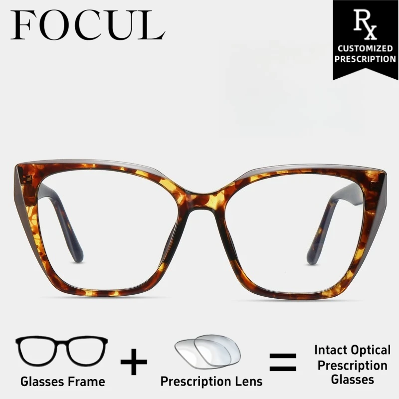 

FOCUL Cat Eye Currents Blue Light Blocking Technology Photochromic Myopia Eyeglasses Women Custom Prescription Optical Eyewear