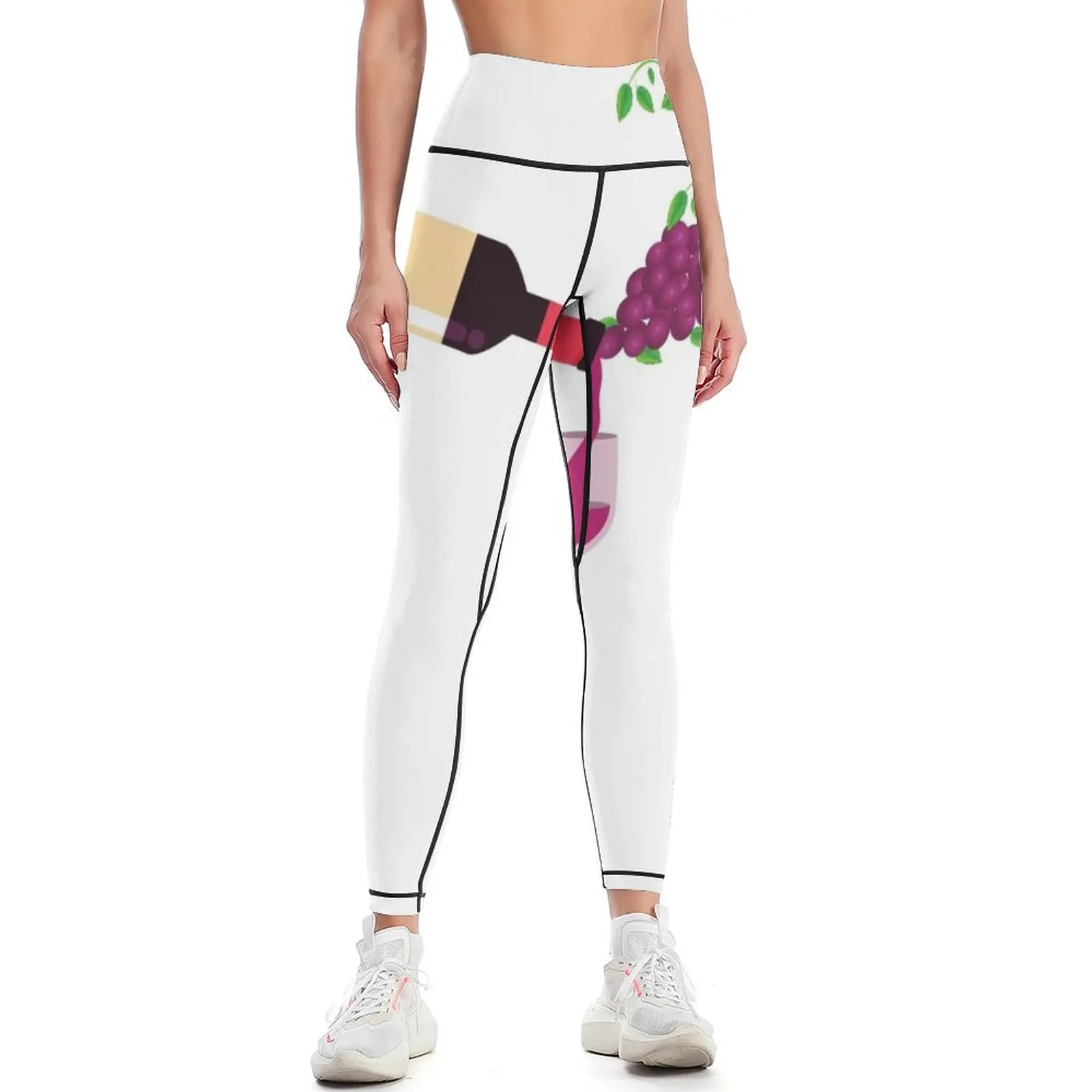 

** WINE LOGO WITH GRAPES ** Leggings sportswear gym Fitness woman Womens Leggings