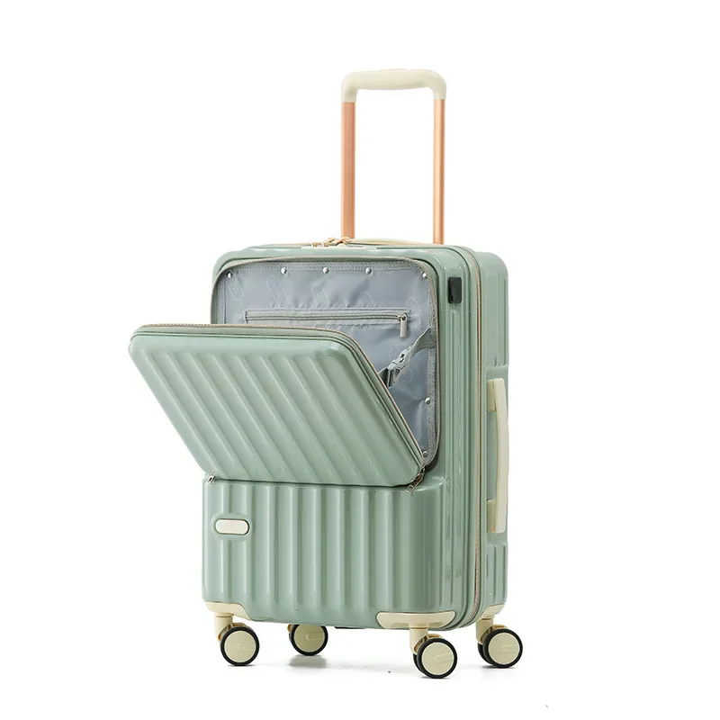 New Rolling Luggage Travel Suitcase Lightweight Trunk Front Open Suitcases Large Capacity Case Silent Universal Wheel luggage