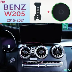 For Mercedes Benz C200 260 300 W205 2015-2021 Magnetic Car Phone Holder 15W Wireless Charging Phone Stand MagSafe Phone Base