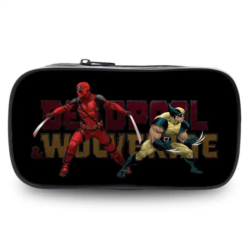 Deadpool & Wolverine Pencil Cases Kids New Marvels Action Figures Pen Bag Student Back To School Stationery Pouch Children Gift