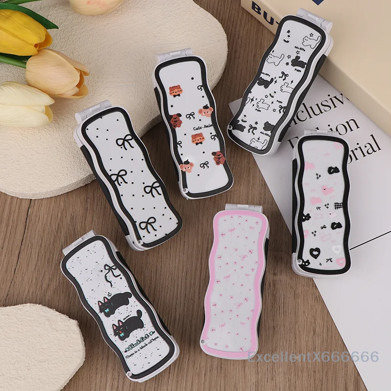 

Mini Hair Brush Folding Massage Comb Head Massage Anti-Static Portable Travel Hair Brush Girl Hair Combs With Mirror