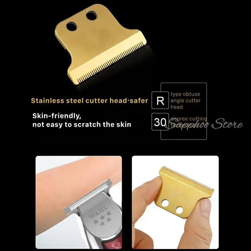 Pro Electric Hair Clipper Blade For Wahl Detailer Trimmer 8081 Replacement Blade Set Ceramic Titanium Hair Trimmer Head