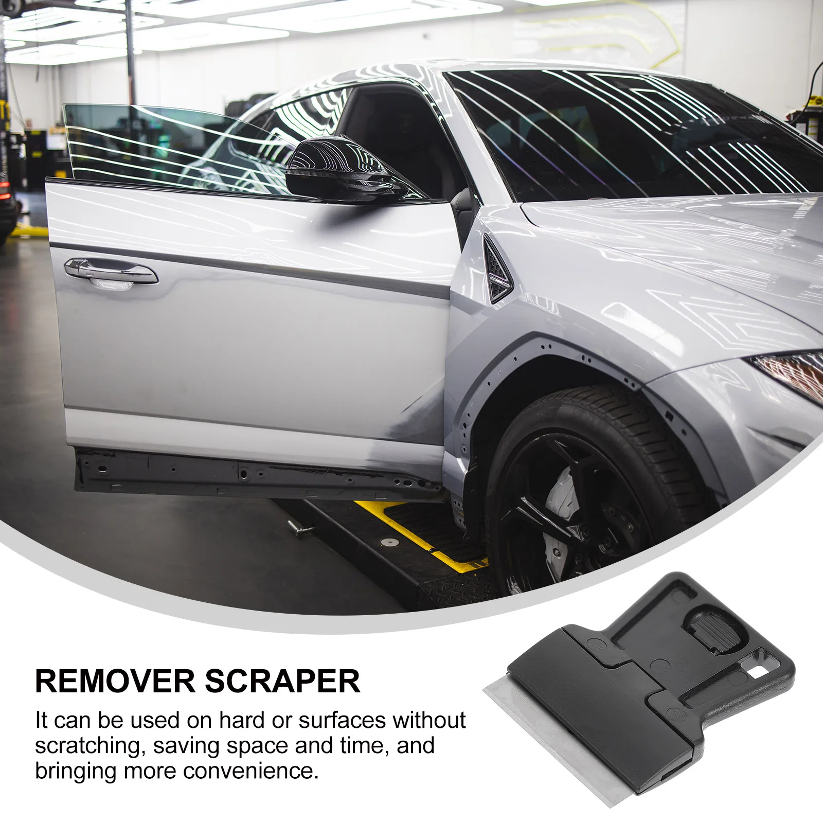 

4pcs Ergonomic Cleaning Scraper Remover Tool Stickers Glue Paint Decals Window Wall Tiles Glass Car Multi-Purpose Razor Blades