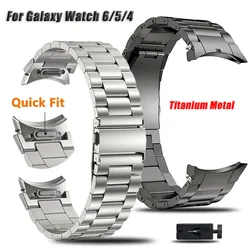 Titanium Stainless Steel Strap for Samsung Galaxy Watch 6 Classic 43 47mm 40/44mm Band for Galaxy Watch 6 5 4 No Gaps Wristband