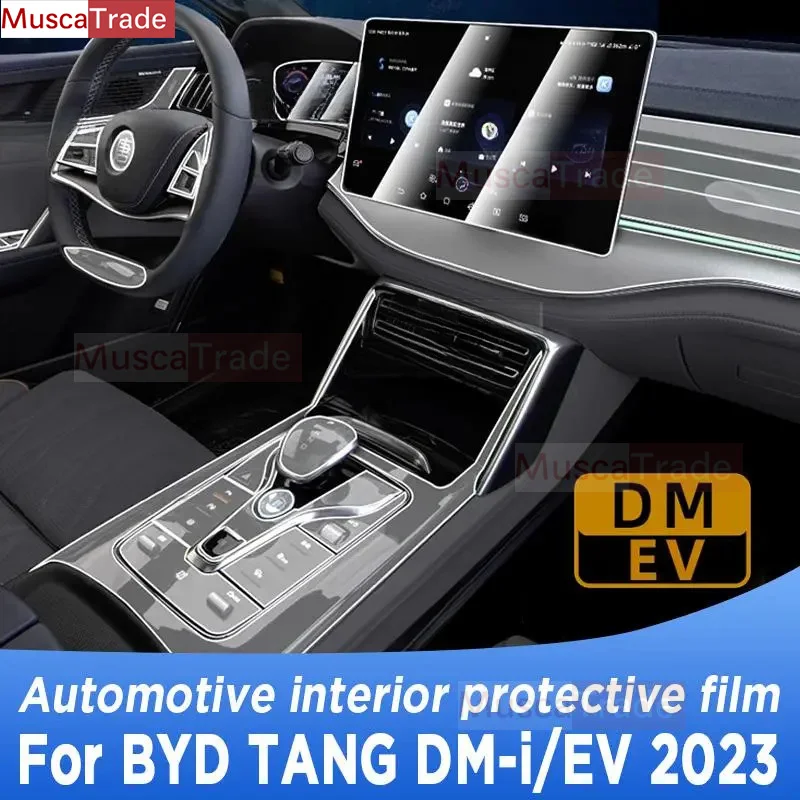 

For BYD TANG DM-i/EV 2023 Gearbox Panel Navigation Screen Automotive Interior TPU Protective Film Cover Anti-Scratch Sticker