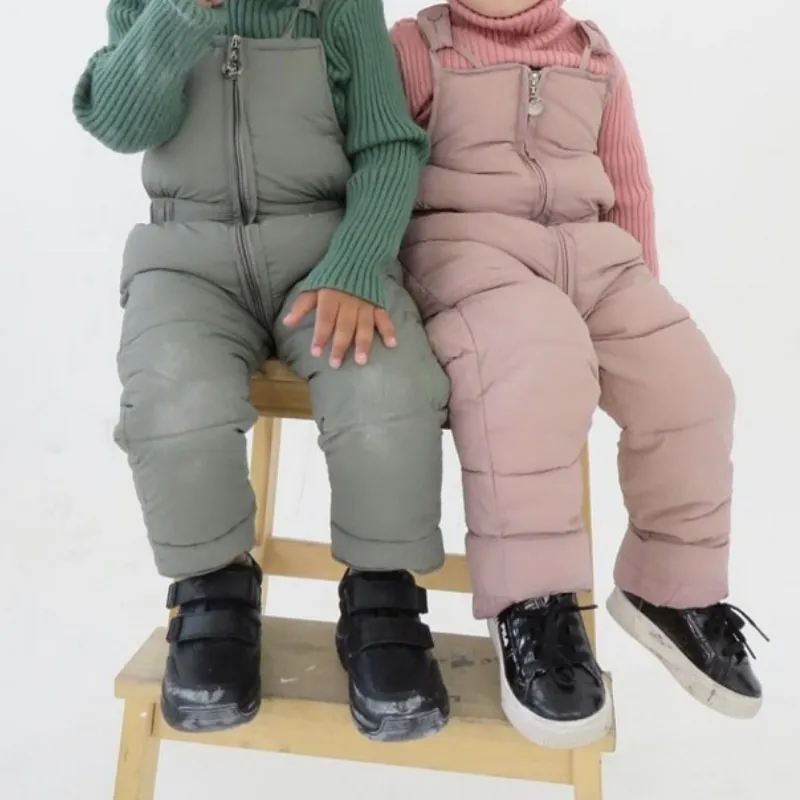 Fashion Baby Boy Girl Overall Pant Winter Infant Toddler Thick Suspender Trousers Casual Warm Jumpsuit Baby Clothes 1-5Y
