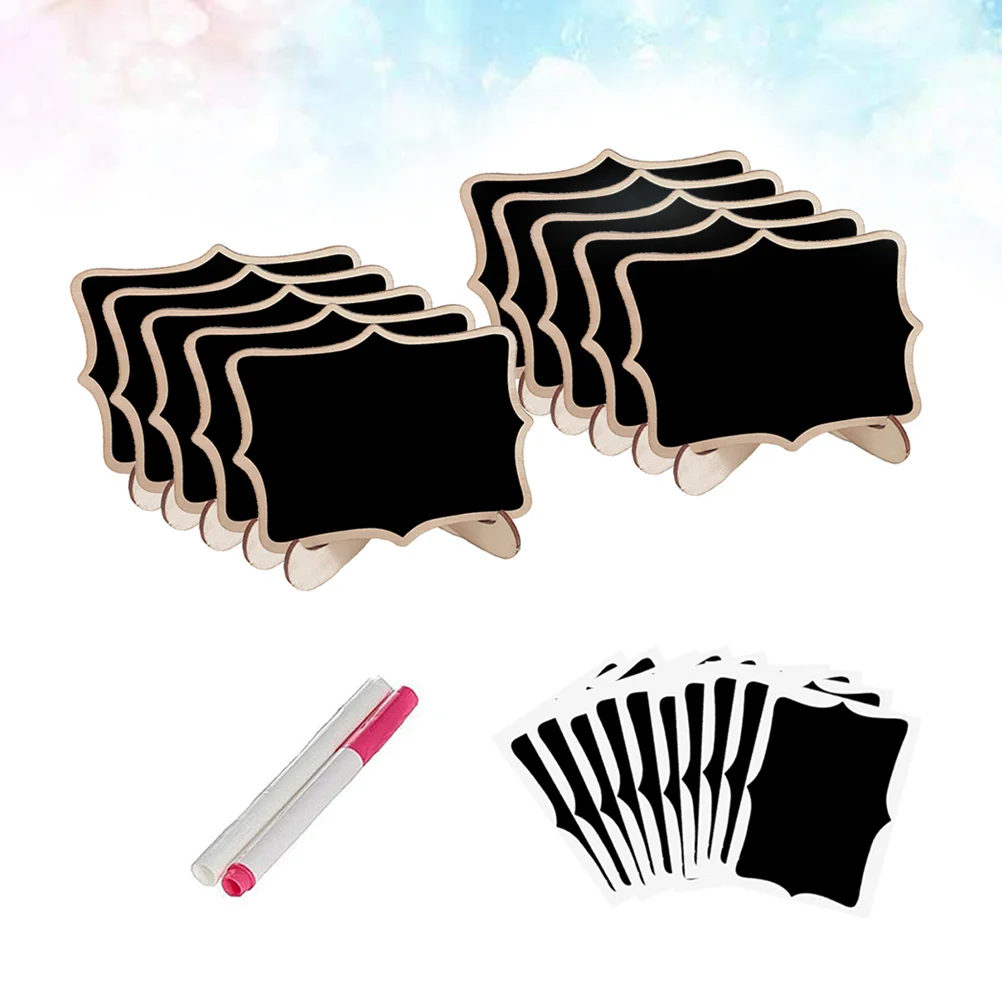 

White Decorations Place Cards for Table Mini Wooden Chalkboard Household Wedding Blackboard