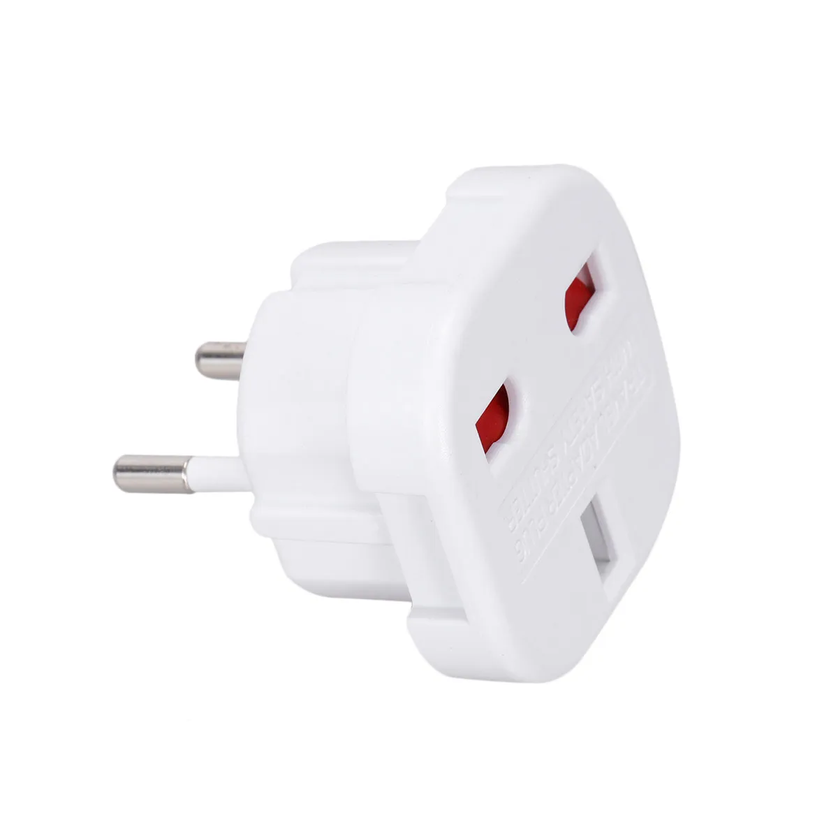 Universal Uk 3-Pin to European 2-Pin Travel Power Adapter Mini Size Safety Shutter Protection CE Approved Electrical