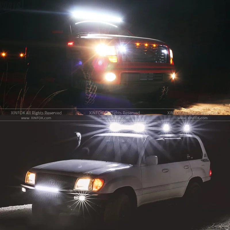 White amber Slim Led Light Bar Off Road LED Bar Spot Flood LED Light Bar Driving Fog For SUV 4X4 Off Road LED Work Light Lamp