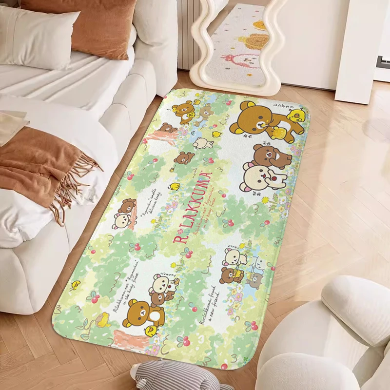 Carpet for Bedroom G-Rilakkuma Cute Bathroom Foot Mat Entrance Door Doormat Slip-resistant Living Room Rug Home Decor Items