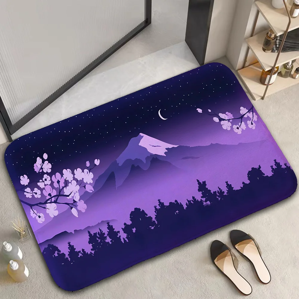 Aesthetics Mount Fuji Bathroom Rug Non-slip Kitchen Mat Floor Mats Carpet for Kitchen House Entrance Mat Rugs Foot Door Bath