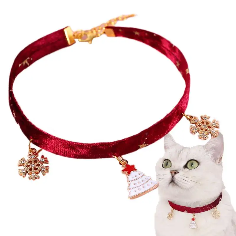 

Cute Cat Collars Adjustable Snowflake Christmas Collars for Wedding Cats Decorative Collar Elegant Cats Necklace Birthday Party