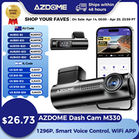 AZDOME M330 Car DVR 1296P Dash Cam Smart Voice Control WiFi Free APP G-sensor Emergency Record Parking Monitor Loop Recording