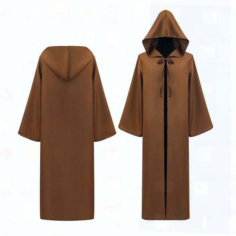 Abito monastico retrò medievale con cappuccio Strega Sacerdote Mantello con cappuccio loween Costume cosplay Palcoscenico tradizionale cinese da donna...