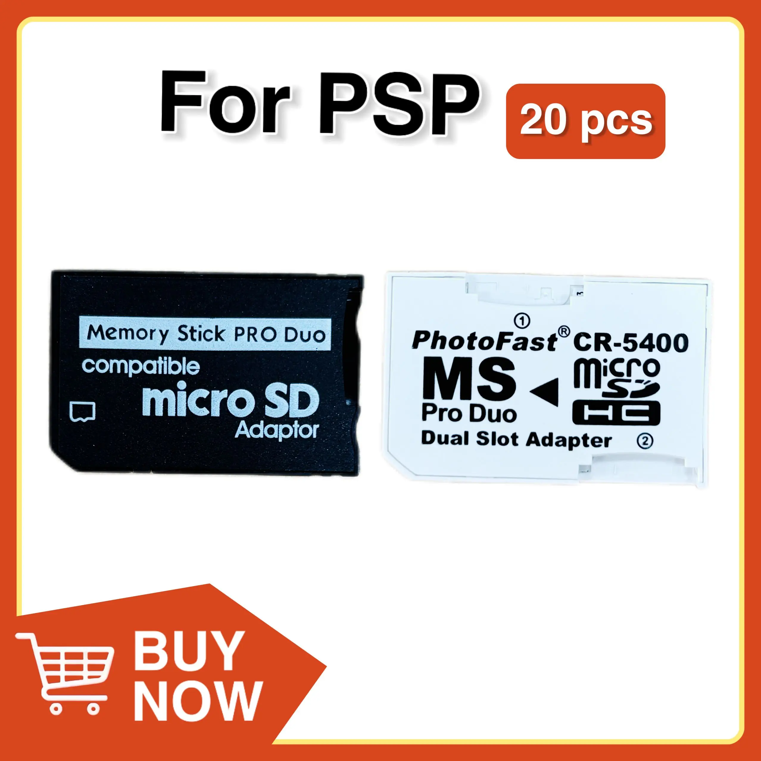 20 قطعة/الوحدة CR-5400 مايكرو SD SDHC TF إلى MS الذاكرة عصا برو Duo قارئ ل PSP محول محول فتحة واحدة ومزدوجة