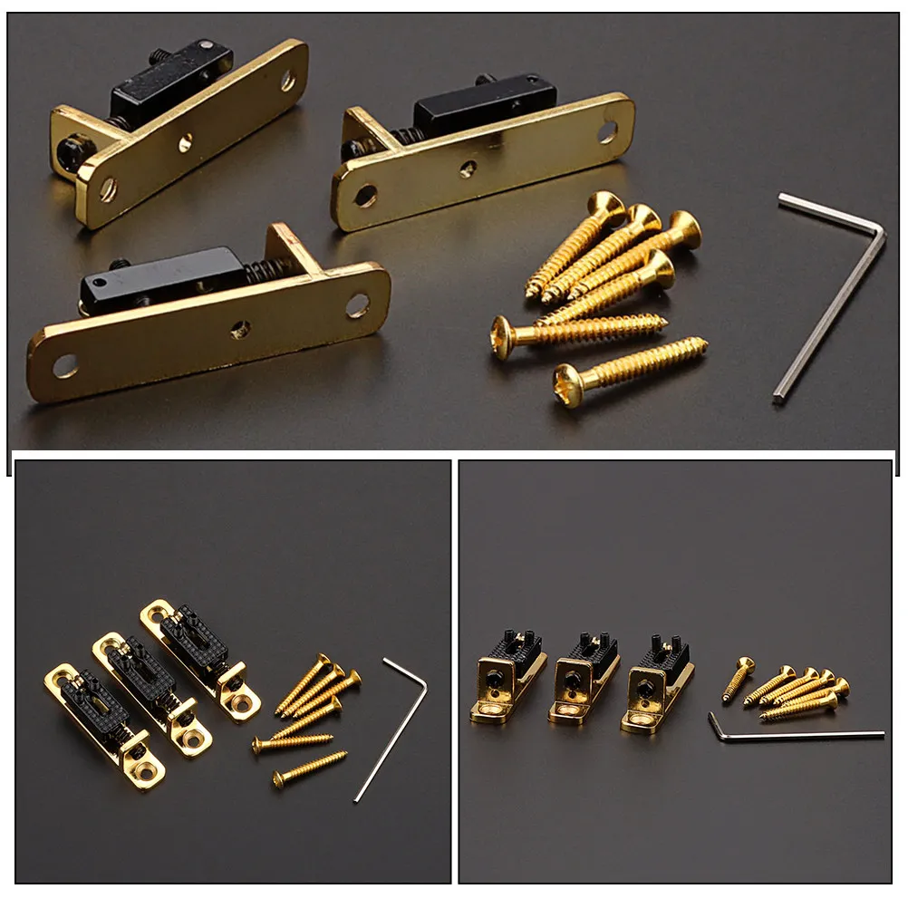 3Pcs Metal Electric Guitar Bridge Saddle Set for Tone Enhancement Sustain Improvement String Breakage Prevention Replacement Kit