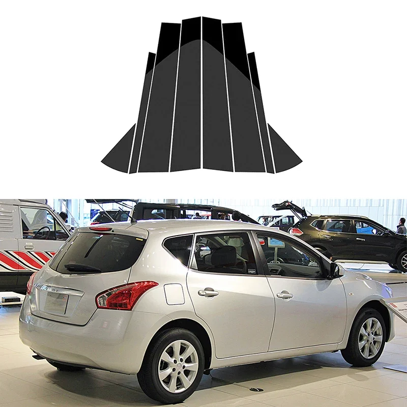 Car Pillar Posts Molding Cover Decoration For Nissan Tiida 2006 2007 2008 2009 2010-2021 2022 Window Trim BC Column Stickers