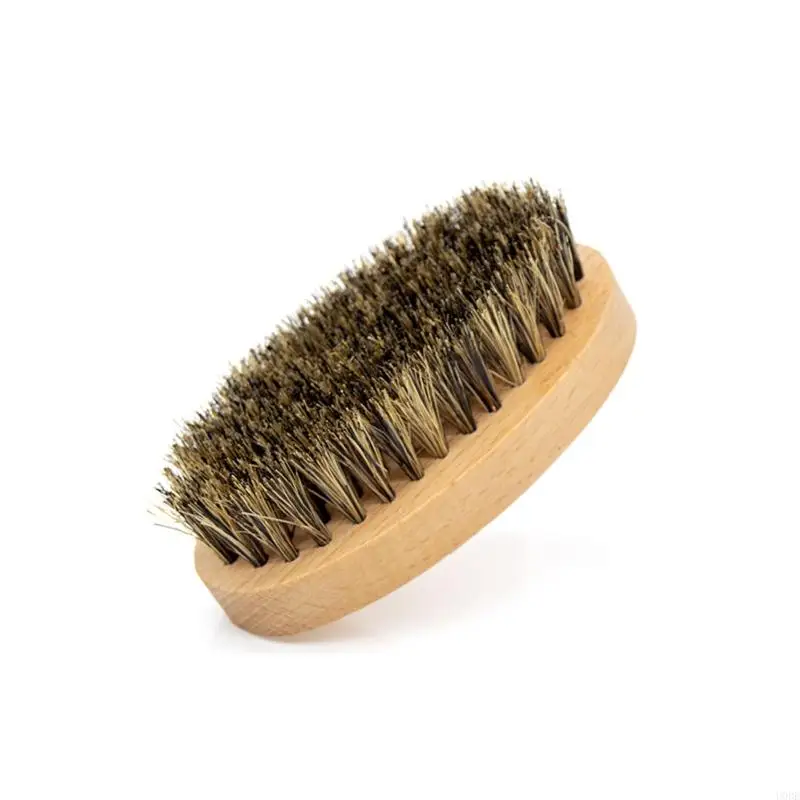 U0DE OVAL Men Brush Brush สำหรับขนบนใบหน้านุ่มนวลหมูป่าแปรงไม้ที่จับไม้เคราแปรงสำหรับการนวดใบหน้า