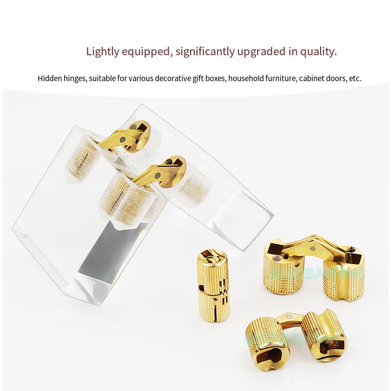Hidden Copper Hinge 180° Seamless Flat Opening hinge for Cabinet Door Flip Panel Cross Axis hinge, Suitable for Decorative 1PCS
