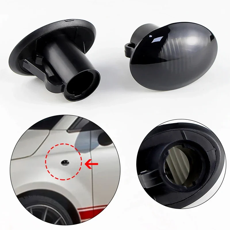 For Fiat 500 For Maserati For Ford KA 2009-2016 Lancia Lybra Ypsilon Alfa 4C  Turn Signal Side Marker Light Cover Shell No bulb