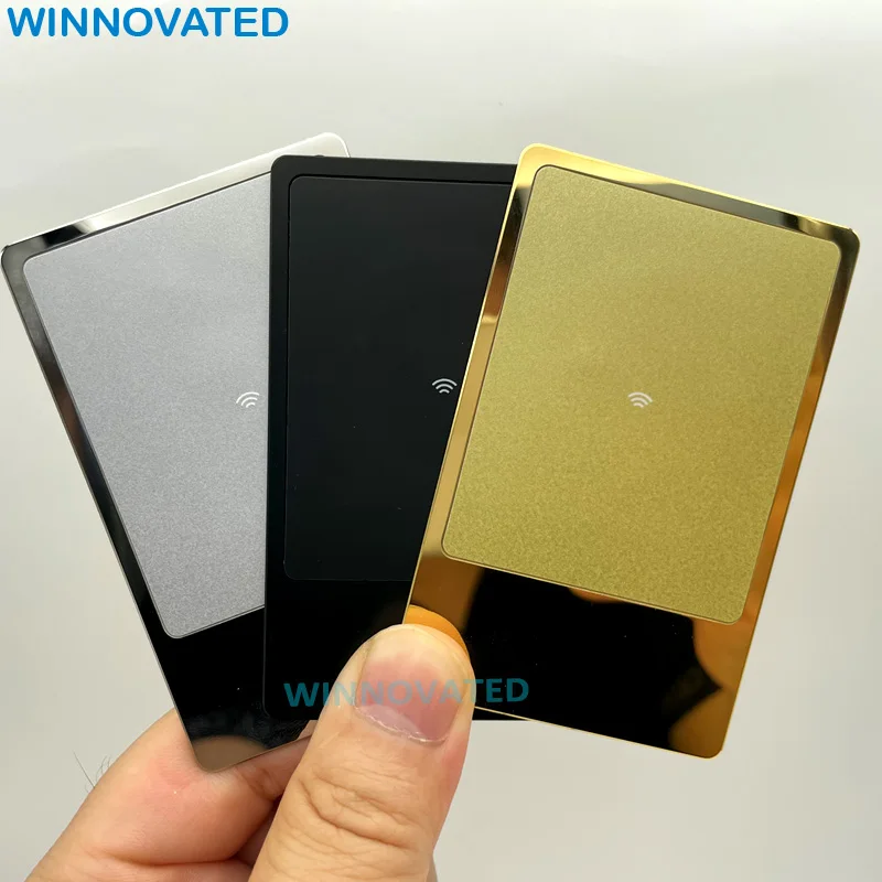 Customized product Custom Black Matte Gold RFID Metal Sublimation VIP Business Card Blank NFC Metal Card - Image 5
