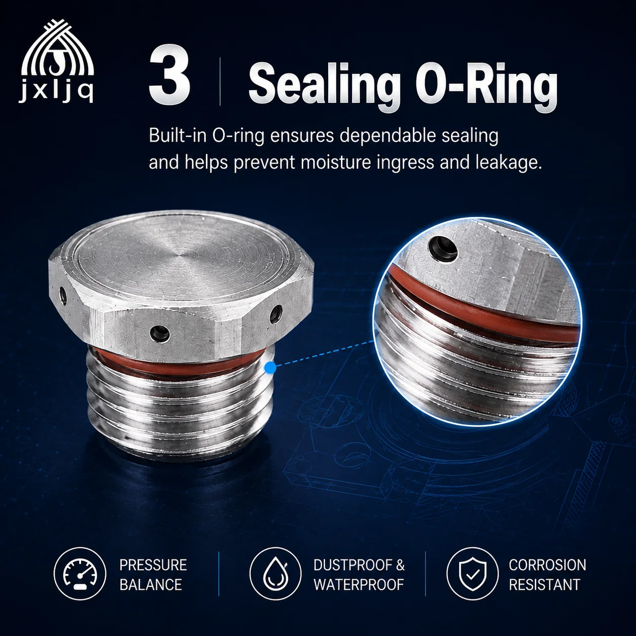 304 Stainless Steel Waterproof Air Vent Valve M12*1.5 Screw In Protective Vent Plug 12mm E-PTFE Metal Breather Vent Valve
