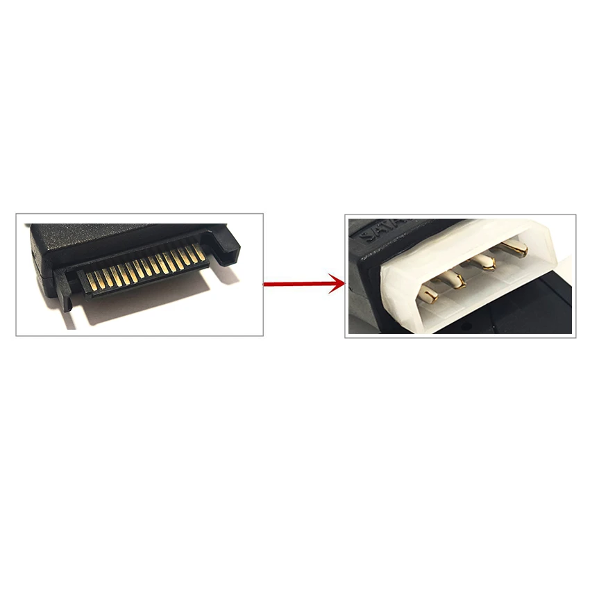 For Supply Cable Adapter Hard Disk IDE Power Plug SATA Adapter SATA 15P Male To Large 4P Female IDE Power Connector