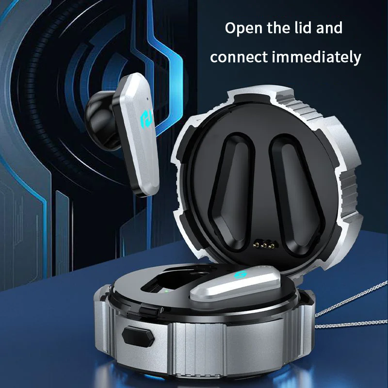 Game Earphone Cool Appearance Bluetooth 5.3 Low Latency Mech Style Cool Breathing Light Play Game Earphone Touch Control