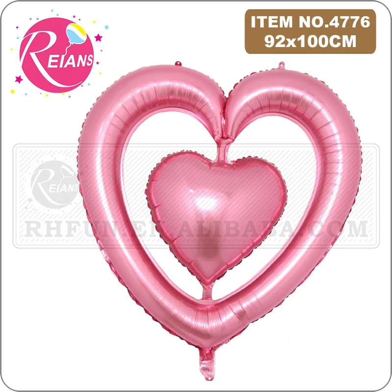 Heart linked to heart Balloon Shape Air Party Balloons Valentines Day Wedding Love Decorations Marriage Supplies Foil Balloons