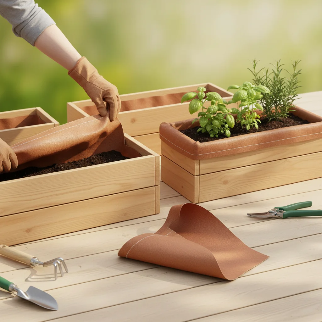 

Garden Planter Liner Foldable Replacement Kit Brown Leak Proof Design For Planting Boxes