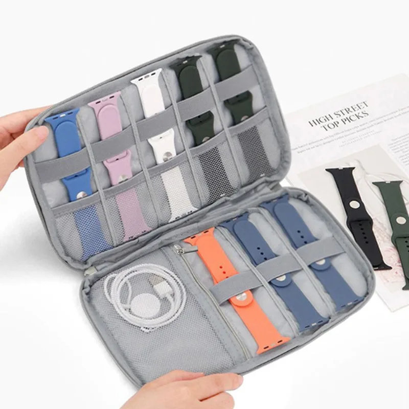 Bolsa de pulseira para apple watch, caixa de viagem para relógio inteligente, bolsa de armazenamento, relógios/organizador de joias