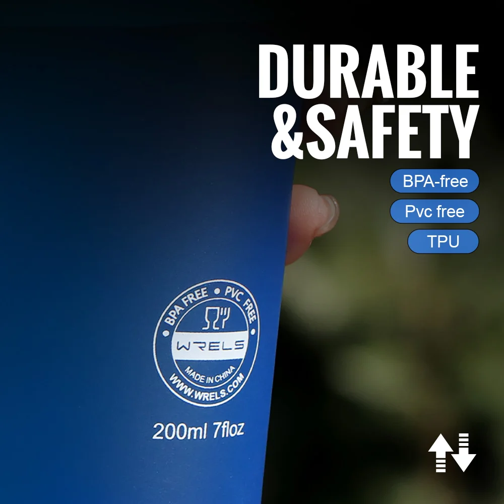 WRELS 200ml Collapsible Cup TPU Running Water Cup Foldable Reusable Protable for Running Climbing Marathon-BPA Free Water Cup