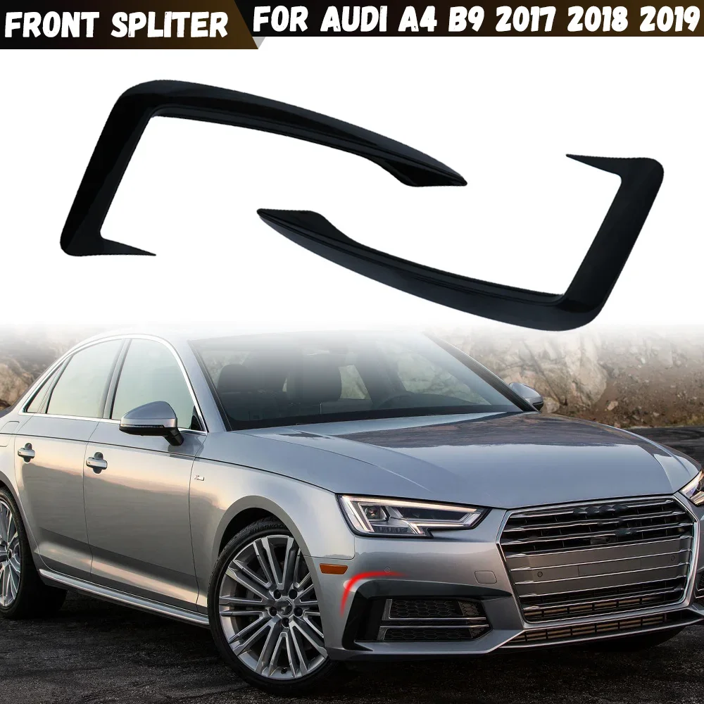 

2X передние противотуманные фары, накладки на брови для Audi A4 B9 2017 2018 2019, передний бампер автомобиля, ветровой нож, решетка, комплекты кузова